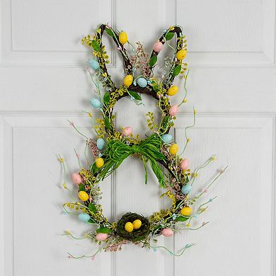 nearly natural 22-Inch Artificial Easter Bunny Shaped Wreath