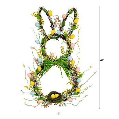 nearly natural 22-Inch Artificial Easter Bunny Shaped Wreath
