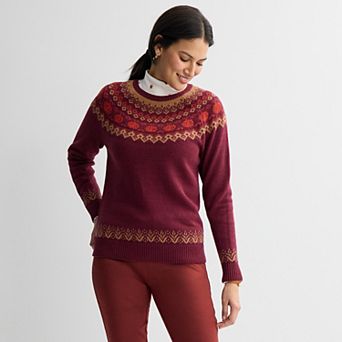 Petite Croft & Barrow® Harvest Motif Sweater