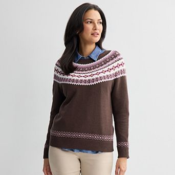 Petite Croft & Barrow® Harvest Motif Sweater