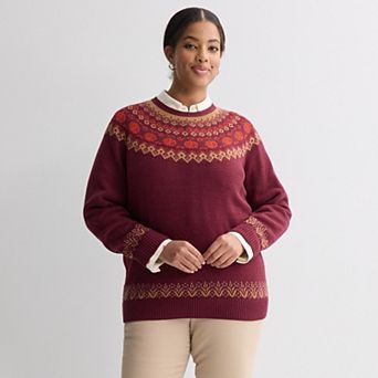 Plus Size Croft & Barrow® Harvest Motif Sweater