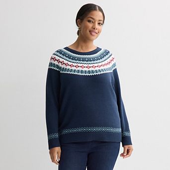 Plus Size Croft & Barrow® Harvest Motif Sweater