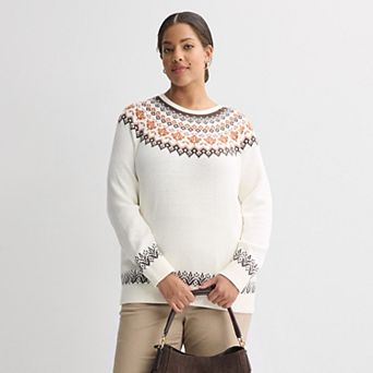 Plus Size Croft & Barrow® Harvest Motif Sweater