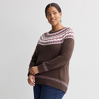 Plus Size Croft & Barrow® Harvest Motif Sweater