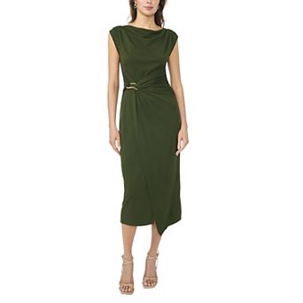 Women's MSK Short Sleeve Faux Wrap Dress with Trim
