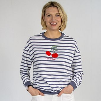 Cherry Striped Crewneck