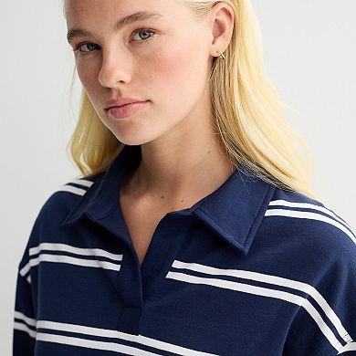 Juniors' SO® Relaxed Long Sleeve Polo