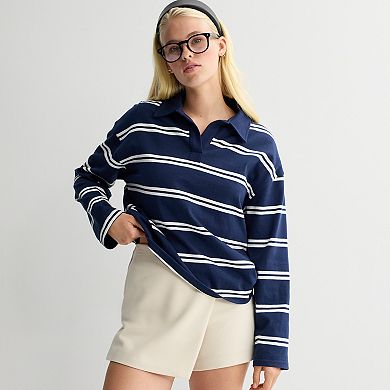 Juniors' SO® Relaxed Long Sleeve Polo