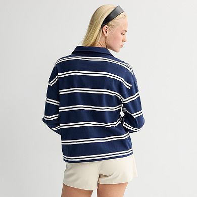 Juniors' SO® Relaxed Long Sleeve Polo