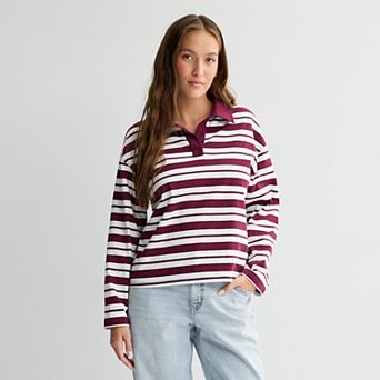 Juniors' SO® Relaxed Long Sleeve Polo