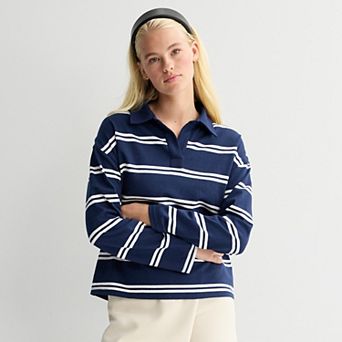Juniors' SO® Relaxed Long Sleeve Polo