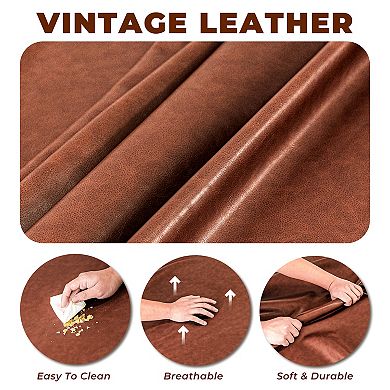 Leather Dog Bed Couch for Medium Dogs Under 50 lbs, Brown foam Orthopedic Elevated Pet Sofa Indoor