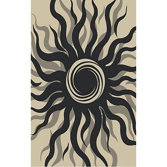 Fashionwu Modern Reversible Abstract Outdoor Stain Resistant Garden Decor UV Resistant Area Rug