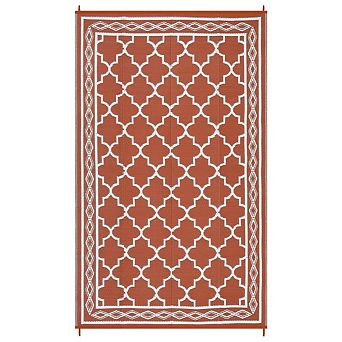 Fashionwu Outdoor Reversible Plastic Straw Waterproof Easy to Clean Area Rug for Picnic Balcony Deck