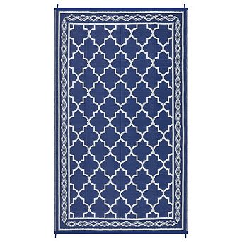 Fashionwu Outdoor Reversible Plastic Straw Waterproof Easy to Clean Area Rug for Picnic Balcony Deck