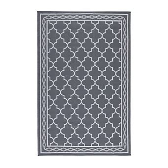 Fashionwu Outdoor Reversible Plastic Straw Waterproof Easy to Clean Area Rug for Picnic Balcony Deck