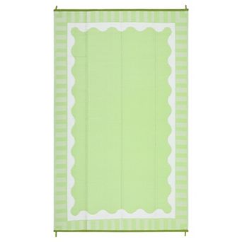 Fashionwu Modern Simple Reversible Garden Decor Waterproof Bordered Bordered UV Resistant Area Rug