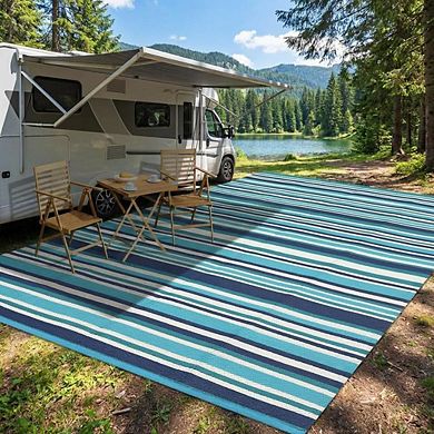 Fashionwu Modern Decor Reversible Garden Decor Waterproof UV Resistant Plastic Lightweight Area Rug