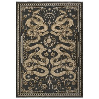 Washable Area Rug Snake Style Rug for Living Room Non-Slip Non Shedding Indoor Carpet, Soft Cover