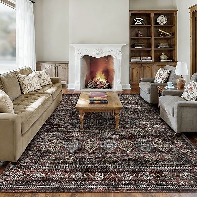 Vintage Washable Floral Kitchen Rugs, Non-Slip Runner for Hallway, Bedroom, Entryway, Bathroom