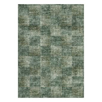 Modern Washable Rugs - Stain-Resistant Checkered Abstract Large Carpet, Non-Slip Backing