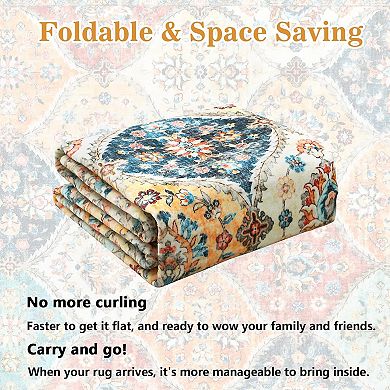 Washable Area Rugs Vintage Oriental Rug Indoor Floor Carpet Non Slip