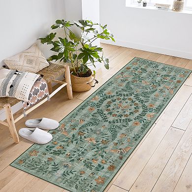 Vintage Floral Butterfly Area Rugs
