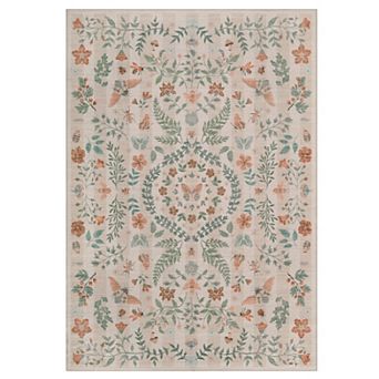 Vintage Floral Butterfly Area Rugs