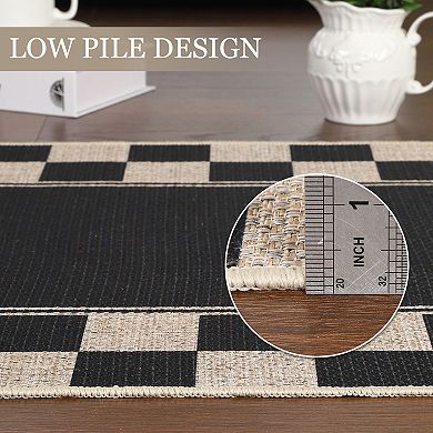 Modern Geometric Block Area Rugs Slip Resistant and Stain Hiding