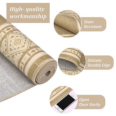 Vintage Patterned Non Slip Area Rugs Easy Clean