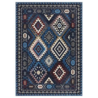 Vintage Diamond Pattern Color Block Indoor Area Rug