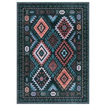 Vintage Diamond Pattern Color Block Indoor Area Rug
