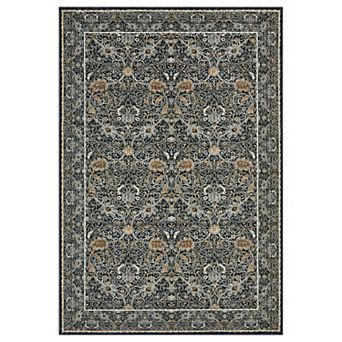 Low Pile Vintage Floral Area Rugs Slip Resistant and Stain Guard