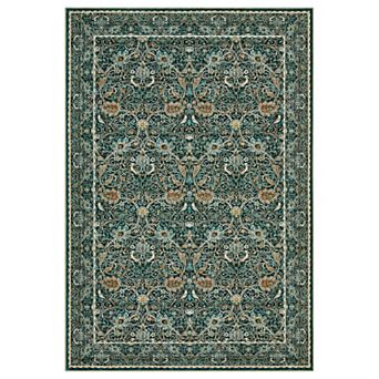 Low Pile Vintage Floral Area Rugs Slip Resistant and Stain Guard