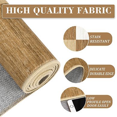 Classic Plaid Modern Rug, Minimalist Thin Carpet for Living Room Bedroom Office, Easy Clean