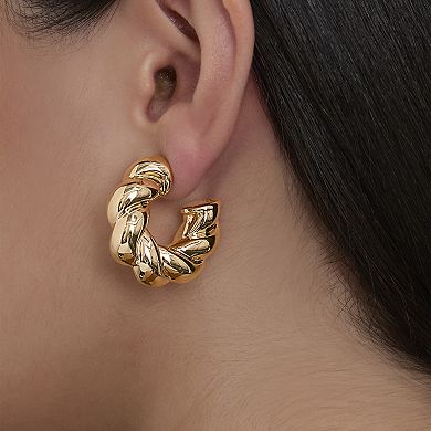 JS Jessica Simpson Rhinestone Hoop & Stud Earring Set of 3