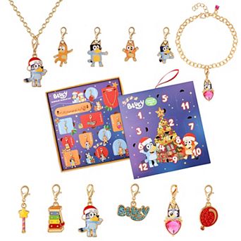 Bluey Jewelry 12 pc Gift Set - Necklace, Bracelet & Charms Mix & Match Christmas Box Collection
