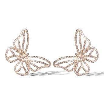 JS Jessica Simpson Textured Butterfly Stud Earrings in Gold-Tone