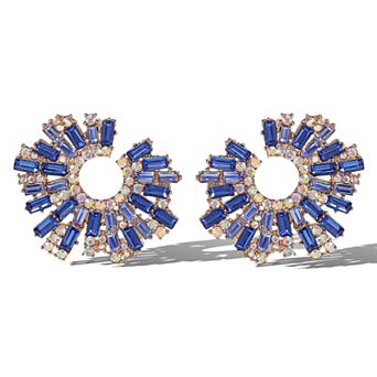 JS Jessica Simpson Royal Radiance Blue Crystal Burst Earrings