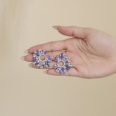 JS Jessica Simpson Royal Radiance Blue Crystal Burst Earrings