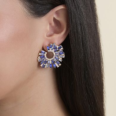 JS Jessica Simpson Royal Radiance Blue Crystal Burst Earrings