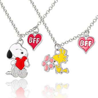 Peanuts Snoopy Woodstock BFF 2 pc Necklace Set 16" Officially Licensed