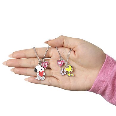 Peanuts Snoopy Woodstock BFF 2 Piece Necklace Set 16" Officially Licensed