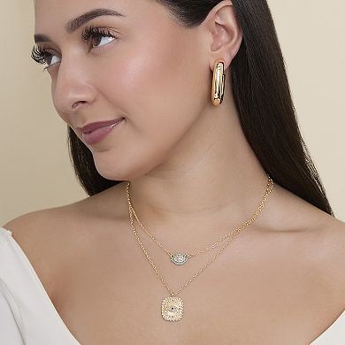JS Jessica Simpson Gold-Tone Layered Evil Eye Pendant Necklace Set