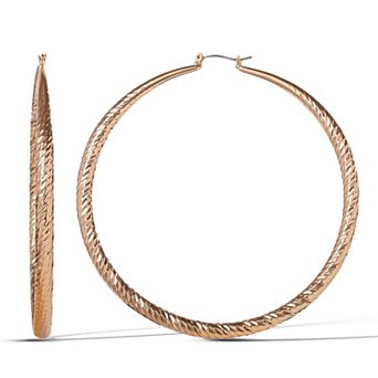 JS Jessica Simpson Wide Textured Hoop Earrings