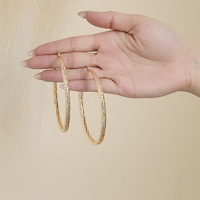 JS Jessica Simpson Wide Textured Hoop Earrings