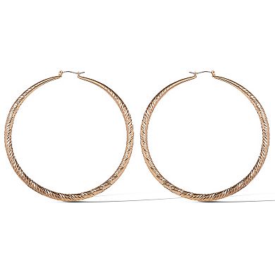 JS Jessica Simpson Wide Textured Hoop Earrings