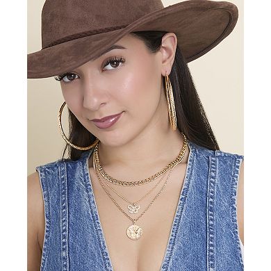 JS Jessica Simpson Wide Textured Hoop Earrings