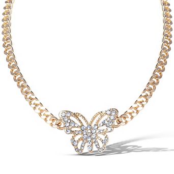 JS Jessica Simpson Butterfly Pendant Chain Necklace