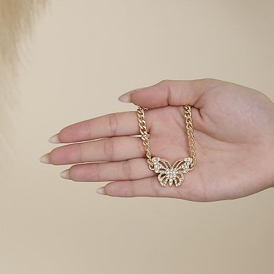 JS Jessica Simpson Butterfly Pendant Chain Necklace